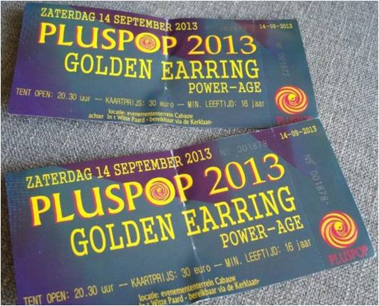 Golden Earring show tickets Pluspop festival 2013 Cabauw